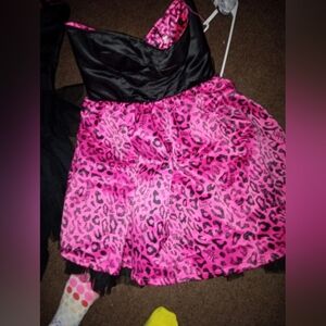 Abby Dawn small black with pink leopard prom dress